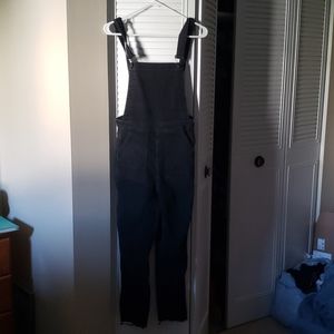Madewell raw hem denim black overalls